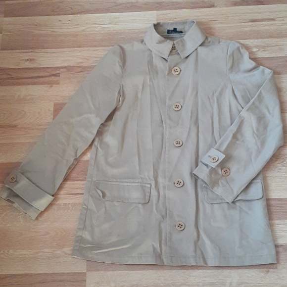 A.P.C. Single Breasted Short Classic Beige Tan Camel Cotton Trenchcoat Size 34 - Picture 2 of 10
